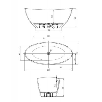 Wanna wolnostojąca 160x75 cm owalna biała 4404010305 Hoesch Namur