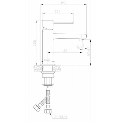 Invena Glamour BU02004 bateria umywalkowa stojąca czarny