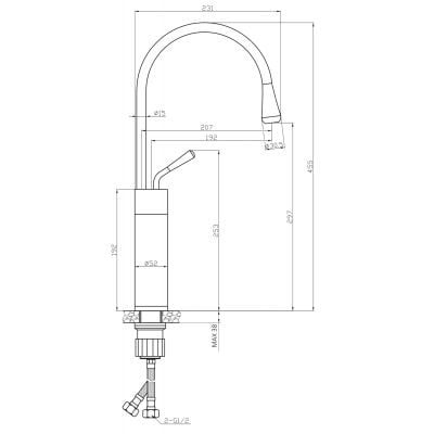 Invena Gabro BU33W18 bateria umywalkowa stojąca biały