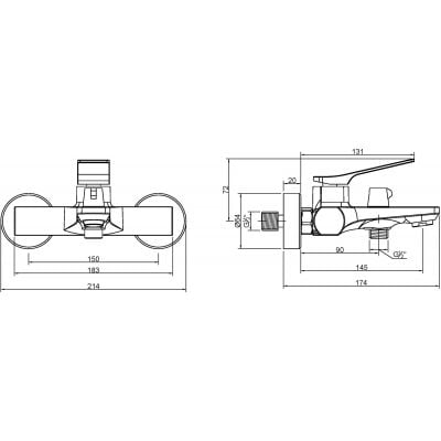 Invena Neri BW01001 bateria wannowo-prysznicowa ścienna chrom