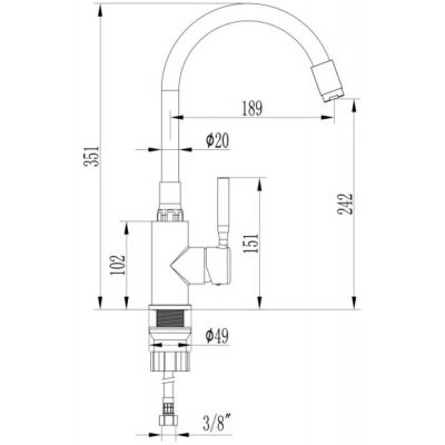 Invena Glamour BZ02L17 bateria kuchenna stojąca czarny