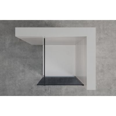 Ścianka prysznicowa walk-in 120 cm czarny półmat/szkło grafitowe AK32123 Invena