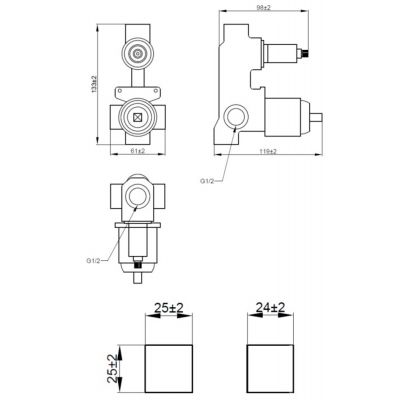Invena Glamour BS020K1 zestaw podtynkowy podtynkowy chrom