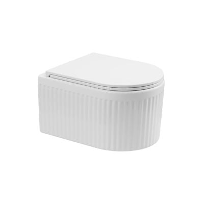 Miska WC z deską wolnoopadającą wisząca bez kołnierza biały półmat CE92001 Invena Glamour