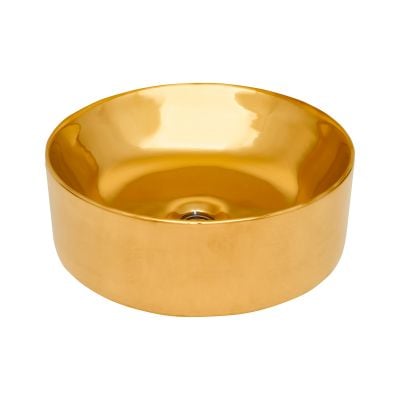 Umywalka 42x42 cm okrągła nablatowa złota CE38009 Invena Kos