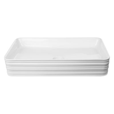 Umywalka 66x38 cm prostokątna nablatowa biała CE54P01 Invena Akte