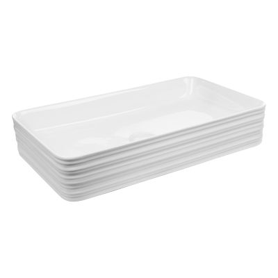 Umywalka 66x38 cm prostokątna nablatowa biała CE54P01 Invena Akte