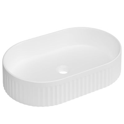 Umywalka 50x32 cm owalna nablatowa biała CE63W01 Invena Glamour