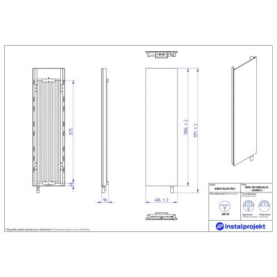 Grzejnik elektryczny 180.6x48.6 cm biały INDE50180E34L01GH09C1 Instal Projekt Indivi Electro