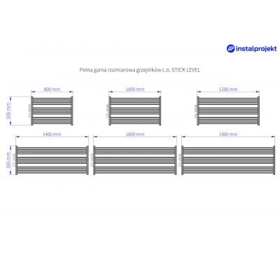 Grzejnik łazienkowy dekoracyjny 55.5x80 cm biały STIL8060ZN Instal Projekt Stick Level