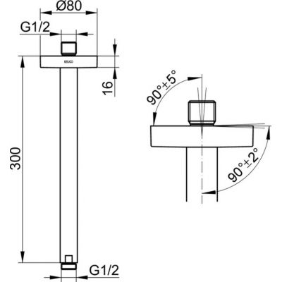 Ramię prysznica 51689370300 Keuco