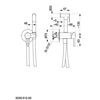 KFA Armatura Moza 503951281 bateria bidetowa z zestawem prysznicowym podtynkowa czarna