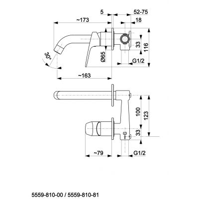 Bateria umywalkowa podtynkowa czarna 555981081 KFA Armatura Otava