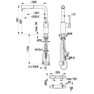 KFA Armatura Duero 662311222 bateria kuchenna z filtrem stojąca inox