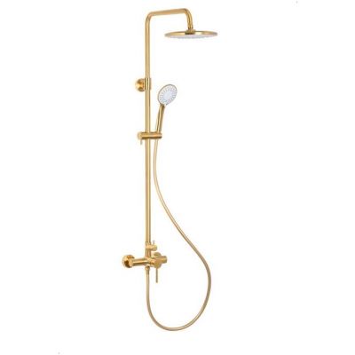 Zestaw prysznicowy ścienny z deszczownicą złoty 503691031 KFA Armatura Moza