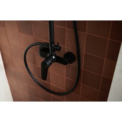 KFA Armatura Otava 555691081 zestaw prysznicowy ścienny z deszczownicą czarny