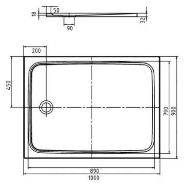 Brodzik prostokątny 100x90 cm 361700010001 Kaldewei Cayonoplan