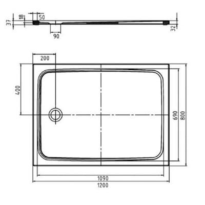 Brodzik prostokątny 362247980001 Kaldewei Cayonoplan