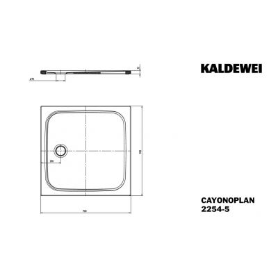Kaldewei Cayonoplan brodzik 90x90 cm kwadratowy model 2254-5 z obniżonym nośnikiem styropianowym warm beige 20 361447980661