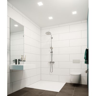 Kaldewei Cayonoplan brodzik 90x90 cm kwadratowy model 2254-5 z obniżonym nośnikiem styropianowym biały matowy 361447980711