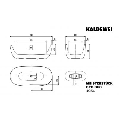 Wanna wolnostojąca 173x82 cm owalna 205143530668 Kaldewei Meisterstück Oyo Duo