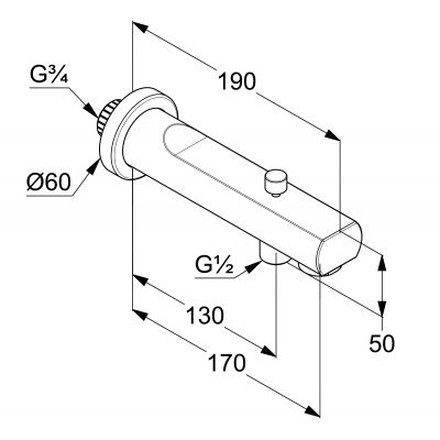 Kludi Zenta 1350105 wylewka do baterii