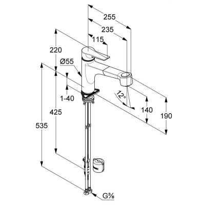 Kludi Mix 329413975 bateria kuchenna stojąca czarny