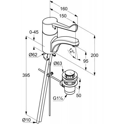 Kludi Medi Care 341150524 bateria umywalkowa stojąca chrom
