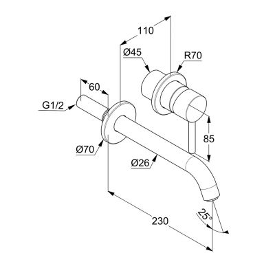 Kludi Bozz 382453976 bateria umywalkowa