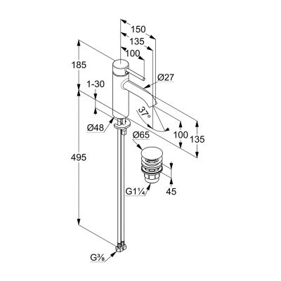Kludi Bozz 382880576 bateria umywalkowa