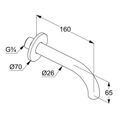 Kludi Bozz 3850505 wylewka do baterii