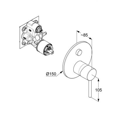 Bateria wannowo-prysznicowa podtynkowa czarna 387593976 Kludi Bozz