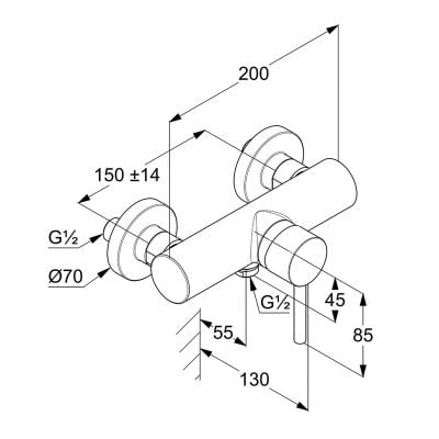 Kludi Bozz 388310576 bateria prysznicowa