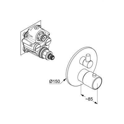 Bateria prysznicowa podtynkowa termostatyczna czarna 388853945 Kludi Zenta SL