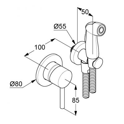 Kludi Bozz 389990576 bateria bidetowa podtynkowa chrom