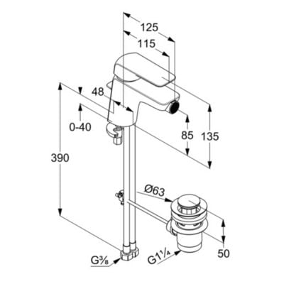 Kludi Ameo 412160575 bateria bidetowa