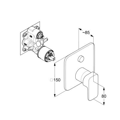 Bateria wannowo-prysznicowa podtynkowa czarna 427593975 Kludi Renon
