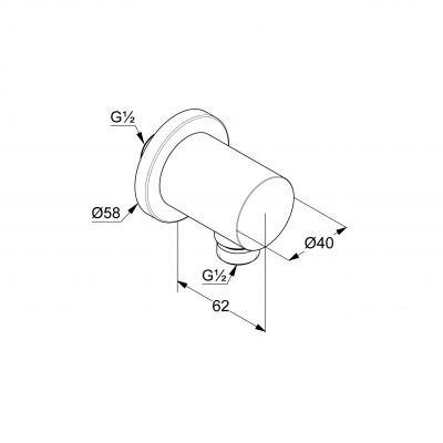 Przyłącze kątowe złoty 20543N015 Kludi Nova Fonte Puristic