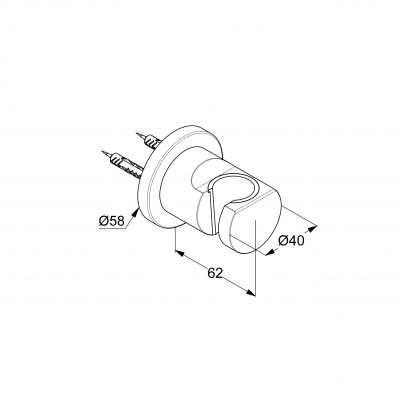 Uchwyt prysznicowy złoty 20552N015 Kludi Nova Fonte Puristic