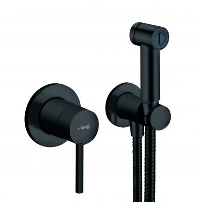 Kludi Bozz 389983976 bateria bidetowa z zestawem prysznicowym podtynkowa czarna