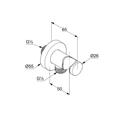 Przyłącze kątowe z uchwytem złoty 60547N000 Kludi