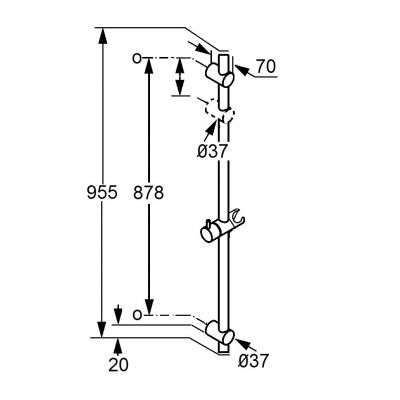 Drążek prysznicowy 95 cm 656410500 Kludi A-QA