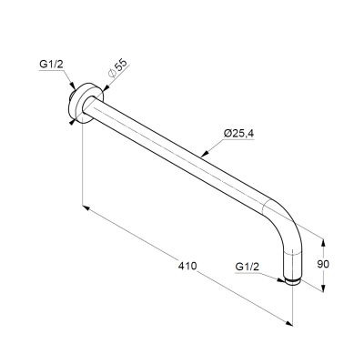 Kludi A-QA 66514N000 ramię ścienne złoty