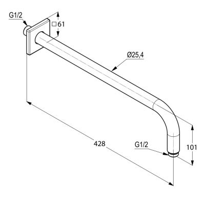 Kludi A-QA 665340500 ramię ścienne