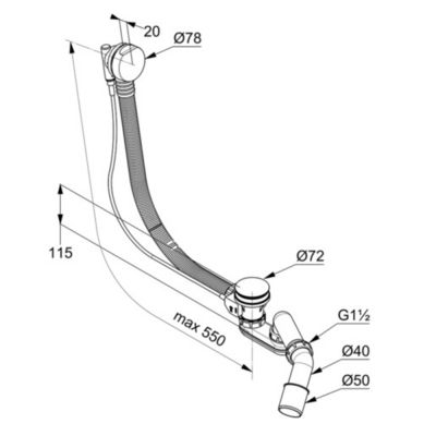 Kludi Rotexa 2130005N00 syfon do wanny
