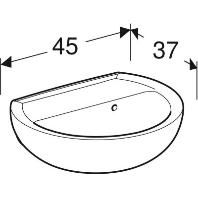 Umywalka 45x37 cm półokrągła ścienna biała K91045000 Koło Rekord