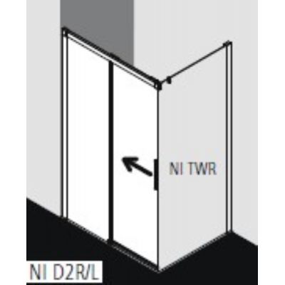 Drzwi prysznicowe NID2L100203PK Kermi Nica czarna NID2R/L