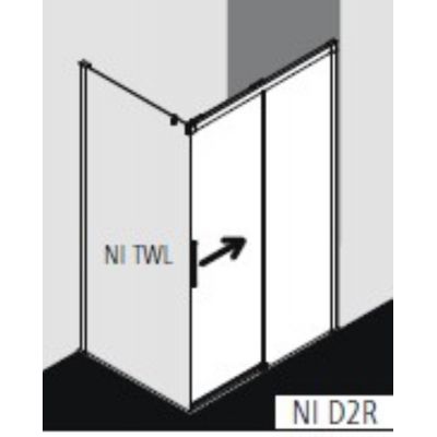 Drzwi prysznicowe NID2R110203PK Kermi Nica czarna NID2R/L