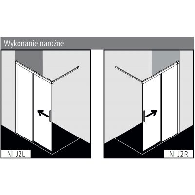 Ścianka prysznicowa walk-in 110 cm NIJ2R110203PK Kermi Nica NI J2