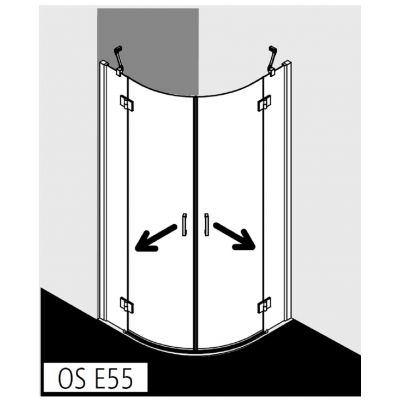 Kabina prysznicowa półokrągła 80x80 cm srebrny OSE5508020VPK Kermi Osia OS E55